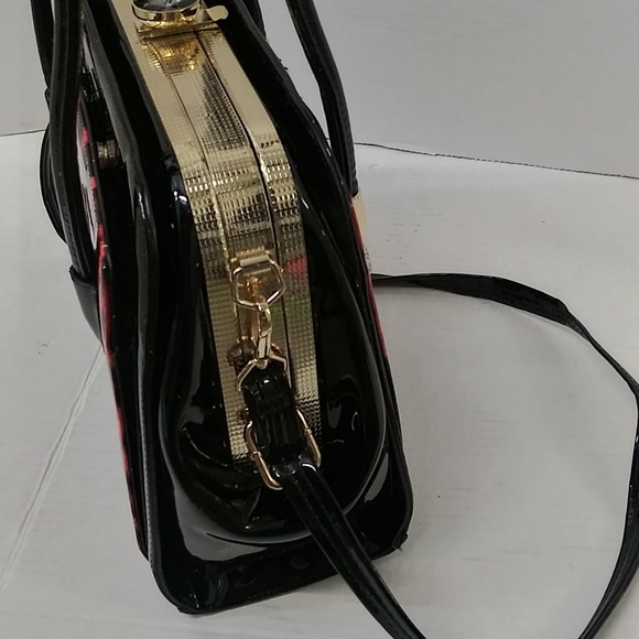 Black and Red Leopard print patent leather purse ♥️ - Picture 3 of 12